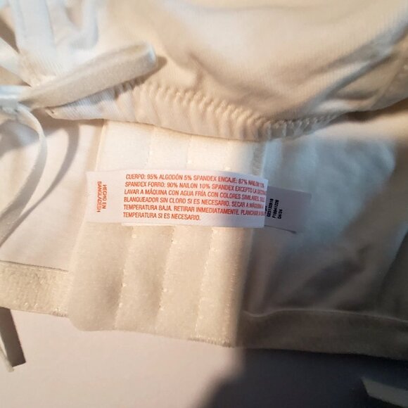 Lace-Trimmed Corset Top With Adjustable Straps By Colsie Size Large Ivory - Picture 8 of 8